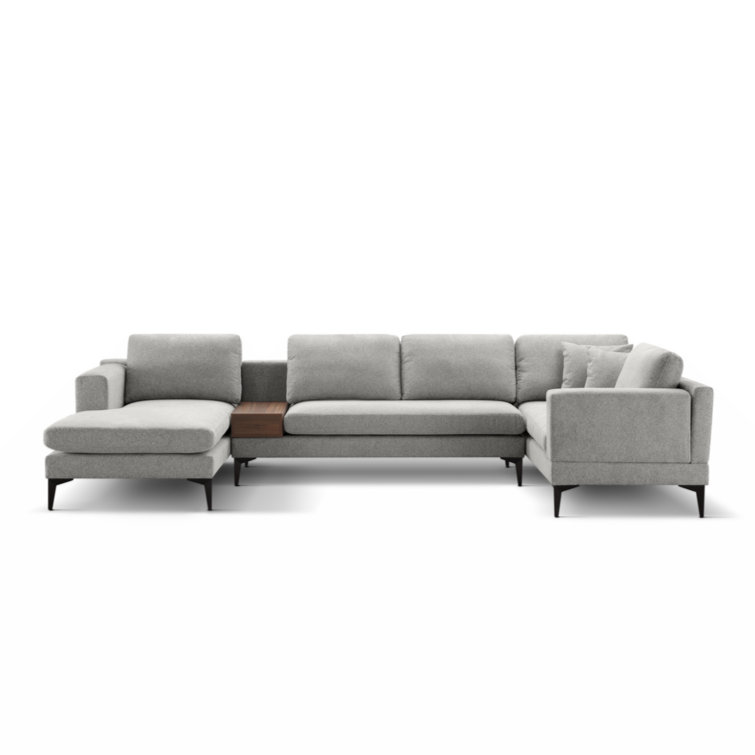 3 Piece U Shape Upholstered Sectional Couch Sofa Set With 1 Two Seat Sofas 1 Two Seat Armless Sofa1 Chaise And 1 Small Coffee Table With Drawers With